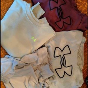 Lightly used, under-armor hoodies, sizes are mediums and larges